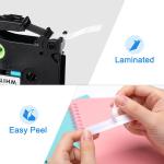 6/9/12/18/24mm TZ-White Label Lamination Ribbon tze231 tze241 tze251 tze221 Compatible for Brother Label Printer PT-H100  PTD600