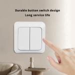 White EU Standard Rocker Switch On/Off Wall Surface 2 Gang 1 Way Button Light Switch Spray Plastic Flame Retardant Classic Way