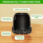 8pcs Round Table Chair Leg Floor Protector Foot Cover Black Anti- Slip Silicone Furniture Feet No Scratches for Hardwood Floors