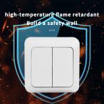 White EU Standard Rocker Switch On/Off Wall Surface 2 Gang 1 Way Button Light Switch Spray Plastic Flame Retardant Classic Way