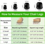 8pcs Round Table Chair Leg Floor Protector Foot Cover Black Anti- Slip Silicone Furniture Feet No Scratches for Hardwood Floors
