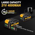 SILVEL 18 Gauge Cordless Brad Nailer, 2 in 1 Cordless Nail Gun/Electric Stapler, 2 * 4.0Ah Battery Powered Nail Gun, Fast Charging for Woodworking,Home Improvement, YELLOW