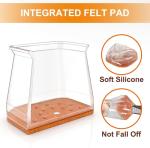 24pcs Square Chair Leg Floor Protectors, Furniture Pads for Hardwood Floors, Furniture Sliders for Chair Legs, Silicone Leg Caps