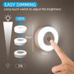 Energy Saving Led Touch Sensor Night Lights USB Rechargeable Magnetic Wall Light Room Aisle Bedroom Round Portable Night Lamp