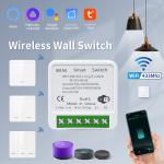 Wifi RF 433MHz Smart Switch Tuya Smart Life Alexa Google Alice Voice Control Remote Wireless Wall Panel Module for Led Lighting