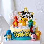 13Pcs/set Pokemon Cake Topper Pikachu Anime Figure Party Happy Birthday Pokemon Cake Decoration Supplies Boy Ornaments Kids Gift