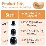 16PCS Silicone Chair Leg Floor Protectors with Wrapped Felt Sofa Table Feet Pads Non Slip Reduce Noise for Hardwood Floors