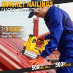 SILVEL 18 Gauge Cordless Brad Nailer, 2 in 1 Cordless Nail Gun/Electric Stapler, 2 * 4.0Ah Battery Powered Nail Gun, Fast Charging for Woodworking,Home Improvement, YELLOW