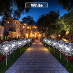 HOMEFISH 60LED Solar Fireworks Garden Lights Outdoor Waterproof with 8 Lighting Modes Remote Control Decorative Light