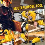 SILVEL 18 Gauge Cordless Brad Nailer, 2 in 1 Cordless Nail Gun/Electric Stapler, 2 * 4.0Ah Battery Powered Nail Gun, Fast Charging for Woodworking,Home Improvement, YELLOW