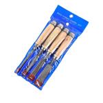 4Pcs High Hardness Wood Carving Chisels Set, Multi‑Function Flat Chisel Kit for Professional Woodworking