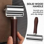 KRABALL Leather Press Edge Roller with Wooden Handle Leather Roller Tool Edge Creaser Leather Craft Laminating Working Tool