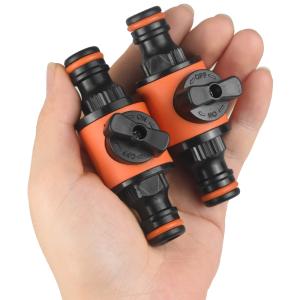 2pcs Garden Hose Tap Shut Off Valve Fitting Connector Pipe Coupler Stop Water Connection Repair Joint Irrigation System Adapter