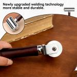 KRABALL Leather Press Edge Roller with Wooden Handle Leather Roller Tool Edge Creaser Leather Craft Laminating Working Tool