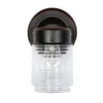 Design House 505198 Jelly Jar Classic 1-Light Indoor/Outdoor Wall Light with Clear Ribbed Glass for Entryway Porch Patio, Oil Rubbed Bronze