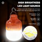 Outdoor USB Rechargeable LED Lamp Bulbs Super Bright Emergency Light with Hook Portable Camping Fishing Lantern Night Lights