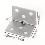 20pcs Stainless Steel L-Shaped Corner Code 90 Degree Laminated Furniture Plate Hardware Right Angle Bracket Cabinets Small