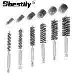 6Pcs 8-19mm Stainless Steel Drilling Brush Pipe Cleaning Brush 1/4" Hexagonal Wire Brush for Electric Drill Rotary Cleaning Tool