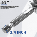 6Pcs 8-19mm Stainless Steel Drilling Brush Pipe Cleaning Brush 1/4" Hexagonal Wire Brush for Electric Drill Rotary Cleaning Tool