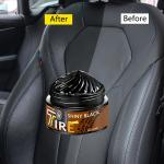 1 Piece 100g Black Tire Wax Polish, with Sponge Applicator, Suitable for Repair of Rubber and Plastic, Long-Lasting Gloss, Suitable for Stripesd, Vinyl and Car Wheels, Anti-Fading and Update