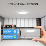 WKONCLDY 6PACK 3200lm LED Flush Mount Ceiling Light, Super Slim 12 inch LED Ceiling Light, 5000K Daylight LED Ceiling Light for Bedroom, Living Room, Dining Room, Garage and Office (White, Six Pack)