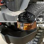 1 Piece 100g Black Tire Wax Polish, with Sponge Applicator, Suitable for Repair of Rubber and Plastic, Long-Lasting Gloss, Suitable for Stripesd, Vinyl and Car Wheels, Anti-Fading and Update