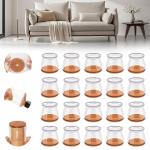 24 Pcs Silicone Chair Leg Floor Protectors with Non-slip Felt, Furniture Cups for Hardwood Floors, Protect Floors from Scratches