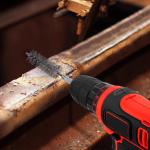 6Pcs 8-19mm Stainless Steel Drilling Brush Pipe Cleaning Brush 1/4" Hexagonal Wire Brush for Electric Drill Rotary Cleaning Tool