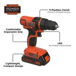 BLACK+DECKER 20V MAX 68-Piece Cordless Drill and Home Tool Project Kit with Tool Storage Bag (LDX120PK)