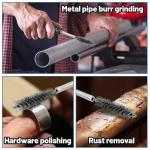 6Pcs 8-19mm Stainless Steel Drilling Brush Pipe Cleaning Brush 1/4" Hexagonal Wire Brush for Electric Drill Rotary Cleaning Tool