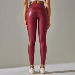 PU Leather Leggings Women Sexy Scrunch Butt Leggings Girls Faux Leather Pants High Waist Push Up Casual Leggings 6 Color