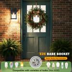 LIT-PaTH Outdoor Wall Lantern, Wall Sconce as Porch Lighting Fixture, E26 Base, Aluminum Housing Plus Glass, Water-Proof and Outdoor Rated, ETL Qualified, 1-Pack, Black