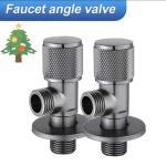 4 Points Faucet Inlet Valve G1/2 Brass Triangle Valve Heater Water Stop Valve Bathroom Toilet Washing Machine Universal Switch