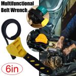 Multifunctional Belt Wrench Adjustable Rubber Strap Jar  Wrench Cartridge Pipe Wre Filter Oil Disassembly 6in