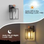 WIHTU Dusk to Dawn Outdoor Lighting Fixtures, Exterior Front Porch Light, Black Sensor Wall Sconce Lamp, Waterproof Wall Lantern, Anti Rust Outside Coach Lights for House, Doorway, Garage