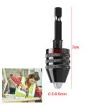 Mini Keyless Drill Chuck 0.3-8mm Self-Tighten Electric Drill Bits Collet Fixture Tools 1/4" Hex Shank Quick Change Converter