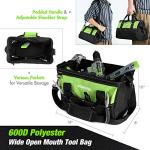 WORKPRO Home Tool Set with 20V Cordless Lithium-Ion Drill Driver, Household Repairing Tool Kit with Drill, 157PCS Power Drill Sets, 14-Inch Wide Mouth Storage Tool Bag, Green