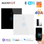 40A Tuya WiFi Smart Water Heater Boiler Switch 8000W Smart Life App Remote Control Energy Monitoring Voice Google Home Alexa