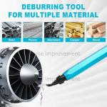 Deburring Tool Set with 11pcs High Speed Steel Swivel Blades Burr Removal Tool for Metal Resin PVC Pipes Copper Plastic Aluminum