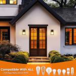 WIHTU Dusk to Dawn Outdoor Lighting Fixtures, Exterior Front Porch Light, Black Sensor Wall Sconce Lamp, Waterproof Wall Lantern, Anti Rust Outside Coach Lights for House, Doorway, Garage