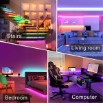 1-40M RGB LED Strip Lights USB 5V Music Sync APP & 44Key Remote Control Flexible LED Tape for Room TV Backlight Decoration