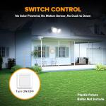 LUTEC 2 Pack Adjustable Twin Par Holder Outdoor Flood Lights, Switch Controlled Security Lights, Floodlights Fixture, Waterproof Exterior Max 300 Watt Par38 Flood Light for Garage, Yard, Porch-White