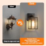 WIHTU Dusk to Dawn Outdoor Lighting Fixtures, Exterior Front Porch Light, Black Sensor Wall Sconce Lamp, Waterproof Wall Lantern, Anti Rust Outside Coach Lights for House, Doorway, Garage