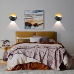 Kawell Modern Creative 12W LED Wall Sconce Waterproof Wall Light Indoor Outdoor Lamp Sunrise Effect Art Deco for Bedroom, Living Room, Bathroom, Cafe, Lounge, Corridor, Stairs, Black, 3000K