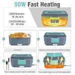 TINSOL New 3.5L Electric Heated Lunch Box No Water Refillable Food Heated Lunch Box Car Work Lunch Heater 90W Fast Heating