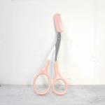 Eyebrow Razor Scissor  Stainless Steel Safe Anti-scratch Trimmer for Beginners Crescent Sharp Beauty Tool Multi-color