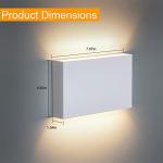 FUDESY LED Wall Sconce, White Plastic Modern Wall Lighting Fixtures, Indoor Outdoor Up and Down Wall Lamp for Living Room Bedroom Hallway Corridors, 3000K, Warm White, 2-Pack