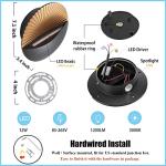 Kawell Modern Creative 12W LED Wall Sconce Waterproof Wall Light Indoor Outdoor Lamp Sunrise Effect Art Deco for Bedroom, Living Room, Bathroom, Cafe, Lounge, Corridor, Stairs, Black, 3000K