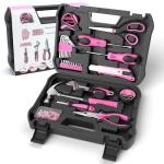 CRESOLVIA Pink Tool Kit 69 Piece Tool Kit for Women Small Basic Hand Tool Box Home Tool Set Perfect for Ladies and Girls with General Home Repairs, DIY Project,Office and College Dormitory Use