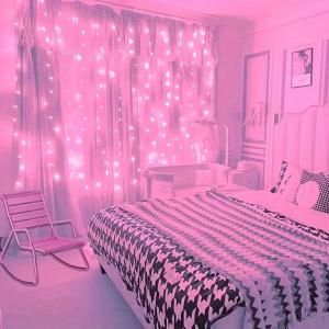 LED Curtain Lights USB Powered with Remote Control Holiday Christmas Decorations for Home Wedding Birthday Bedroom Party Lights